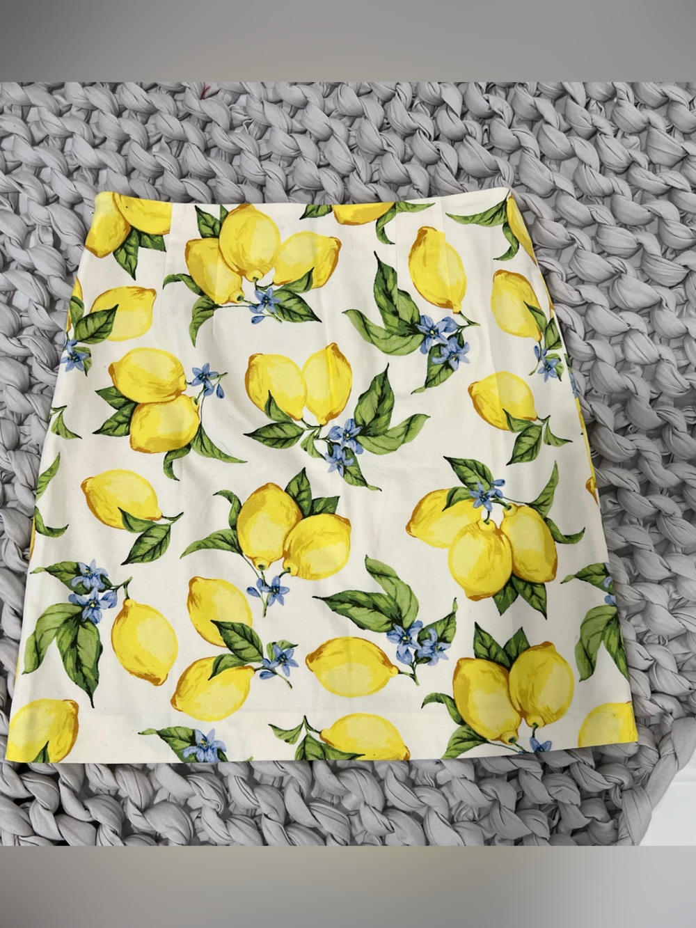 Talbots Lemon Print Cotton Skirt in Yellow and Green